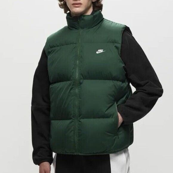 Nike Sportswear Men’s Size M Club PrimaLoft Green Winter Puffer Vest - Picture 1 of 6